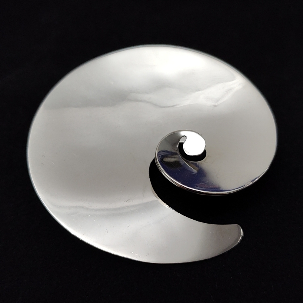 TAXCO Sterling Silver Dimensional Modernist Spiral Brooch Pin - Picture 10 of 11